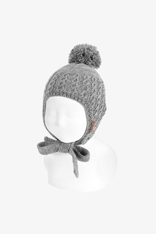 Embossed Baby Hat with Earflap and Tassel - Image 3