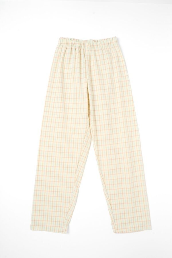 Women’s Beige Check Long-Sleeve Pajamas - Image 9