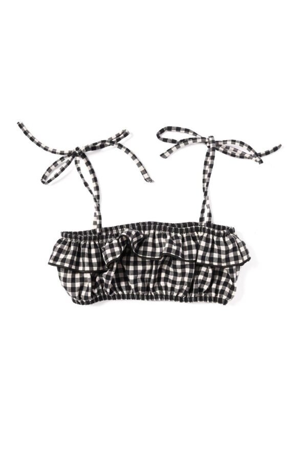 Top Baño Niña Vichy Negro