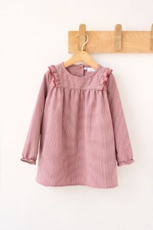 Vestido Niña Vichy Granate