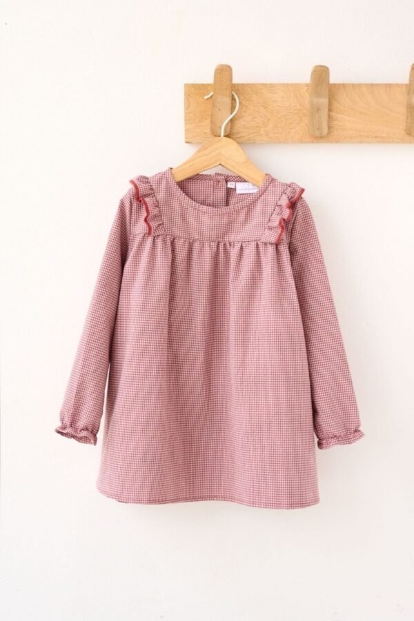 Vestido Niña Vichy Granate