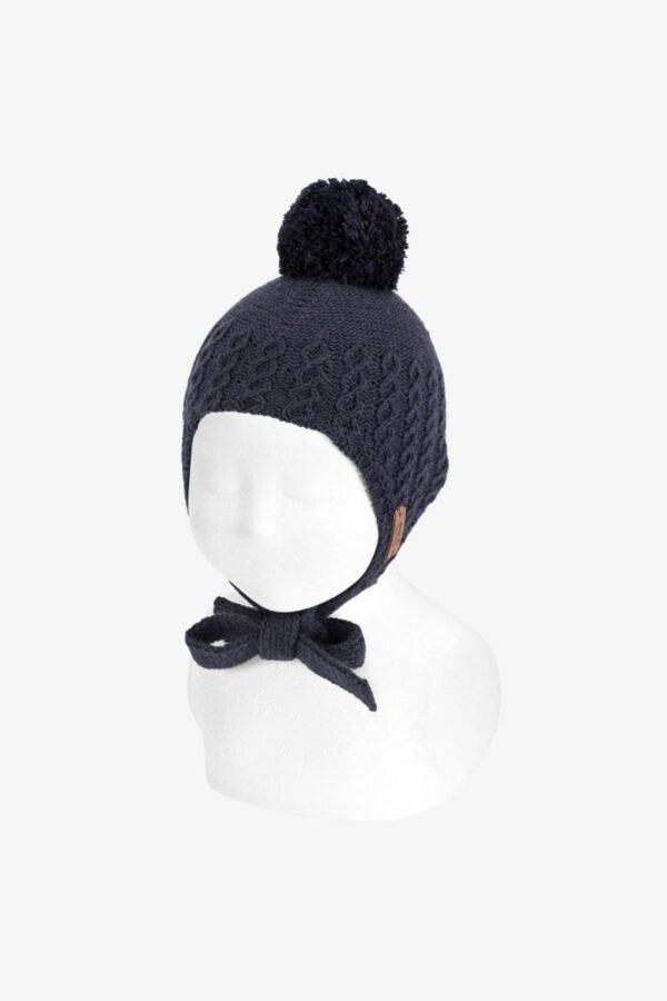 Gorro Bebé Relieves con Orejera y Borlón - Imagen 5