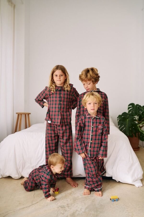 Pijama Cuadro Rojo Verde Manga Larga - Imagen 13