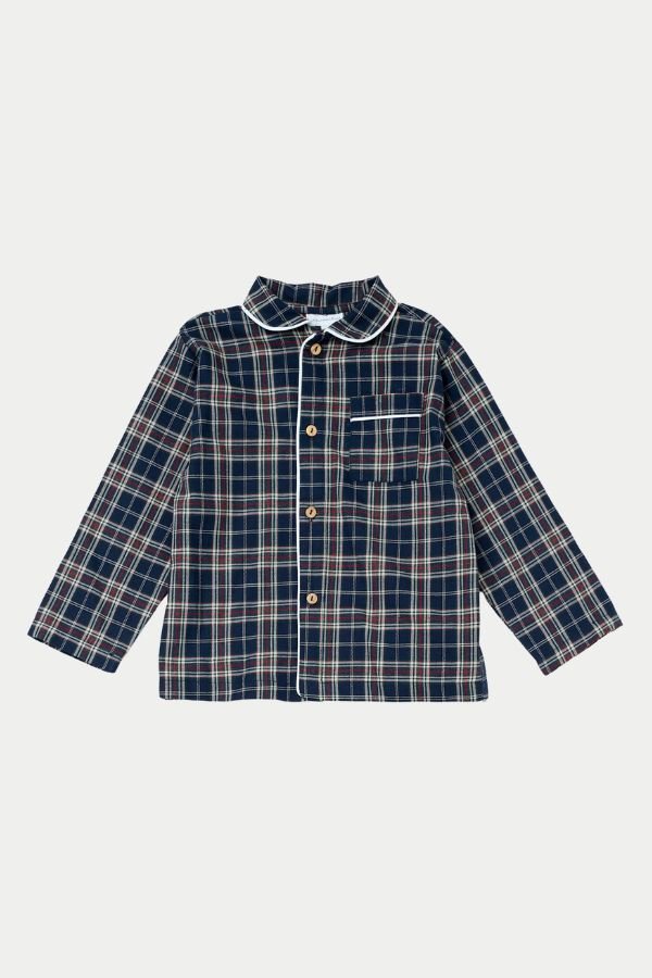 Pijama Cuadro Navy Manga Larga - Imagen 11