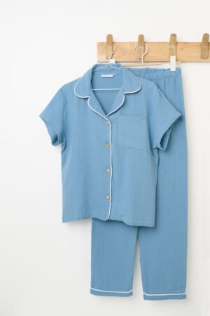 Pijama Mujer Bambula Manga Corta y Pantalón Largo